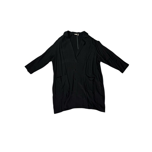 LOGO Lori Goldstein Duster Length Blazer Jacket Size 2x Long Sleeve Black! - Picture 4 of 14